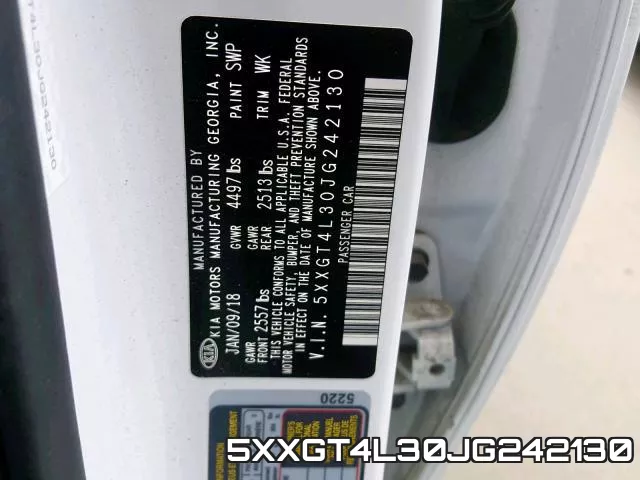 5XXGT4L30JG242130 фото 2