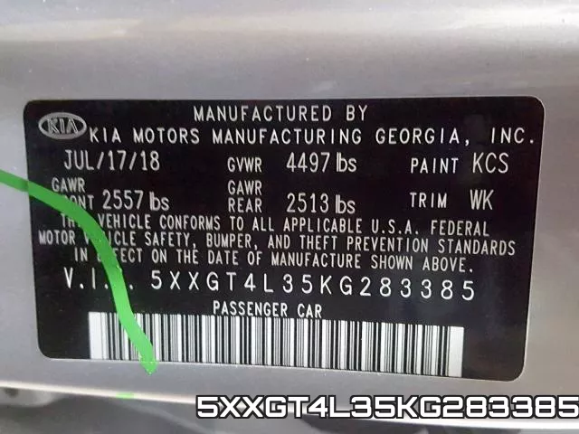 5XXGT4L35KG283385 фото 2