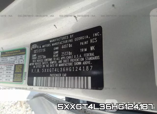 5XXGT4L36HG124187 фото 10