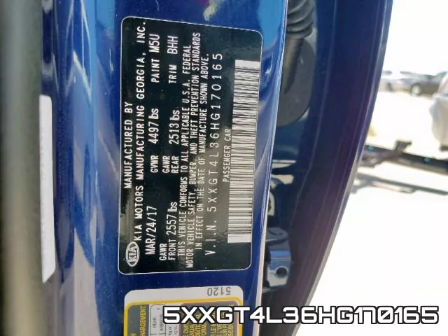 5XXGT4L36HG170165 фото 2