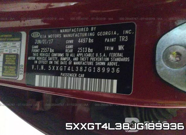 5XXGT4L38JG189936 фото 10