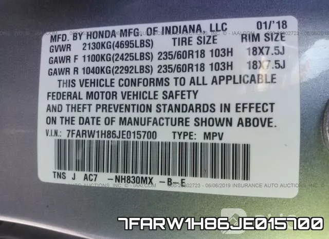 7FARW1H86JE015700 фото 10