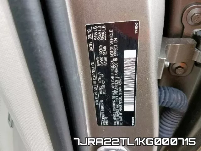 7JRA22TL1KG000715 фото 2