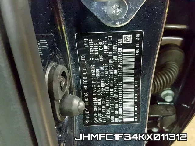 JHMFC1F34KX011312 фото 2