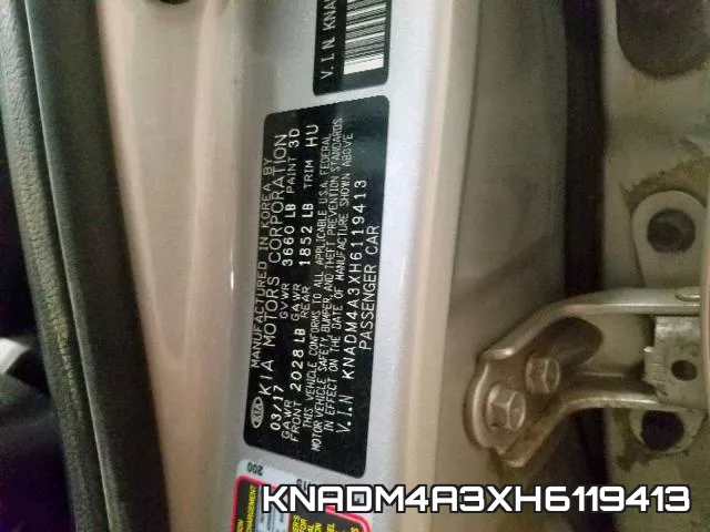 KNADM4A3XH6119413 фото 2