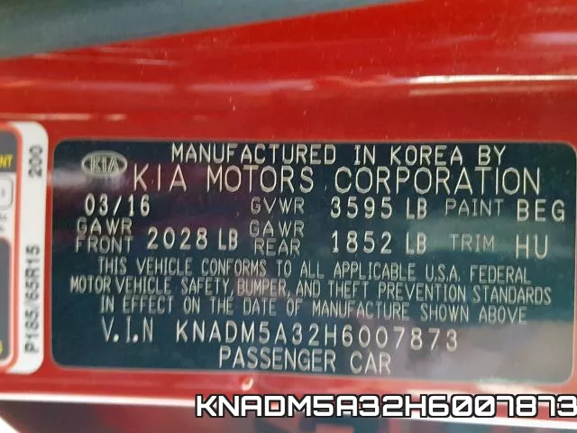 KNADM5A32H6007873 фото 2