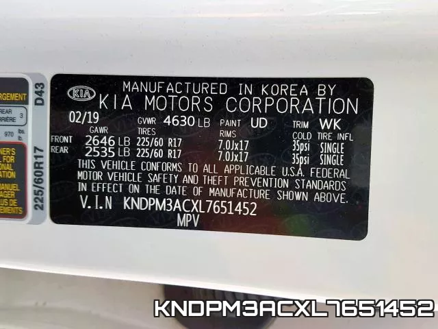 KNDPM3ACXL7651452 фото 2