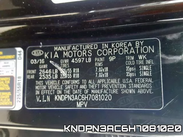KNDPN3AC6H7081020 фото 2