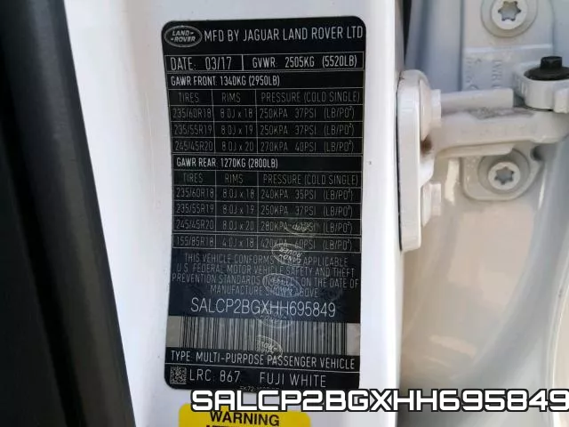 SALCP2BGXHH695849 фото 2