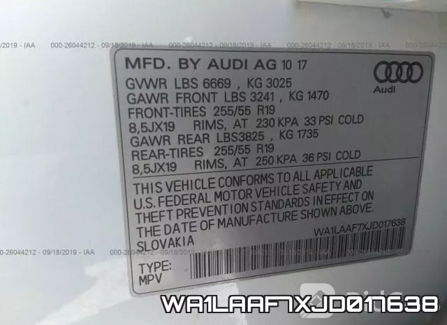 WA1LAAF7XJD017638 фото 10