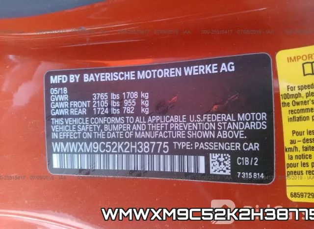 WMWXM9C52K2H38775 фото 10