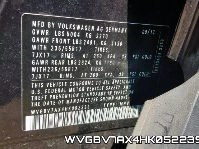 WVGBV7AX4HK052239 фото 2