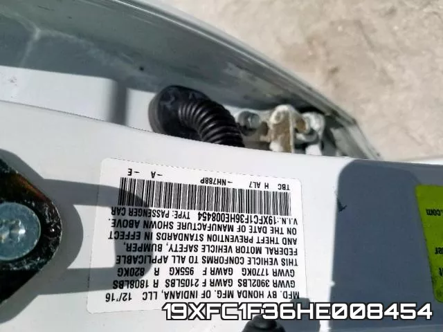 19XFC1F36HE008454 фото 2