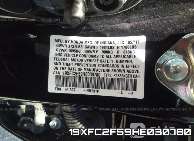 19XFC2F59HE030780 фото 10