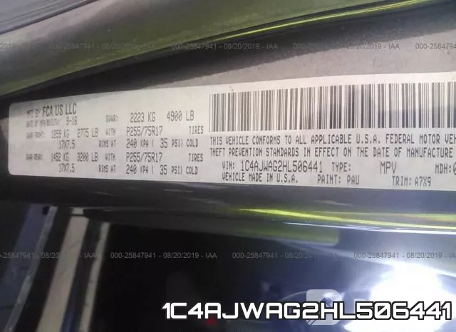 1C4AJWAG2HL506441 фото 10