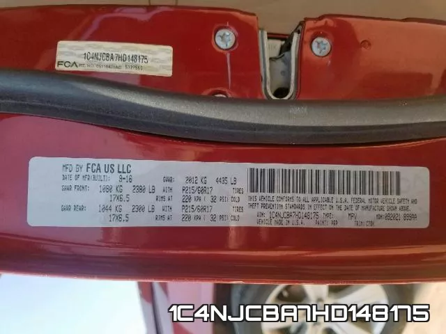 1C4NJCBA7HD148175 фото 2