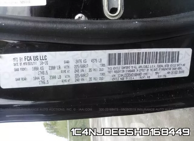 1C4NJDEB5HD168449 фото 10