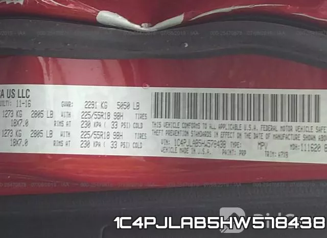 1C4PJLAB5HW578438 фото 10