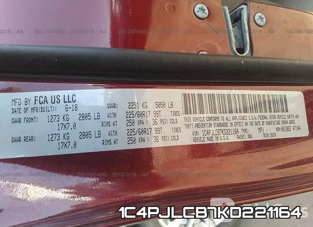 1C4PJLCB7KD221164 фото 10