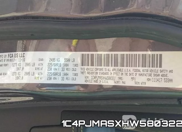 1C4PJMASXHW580322 фото 10
