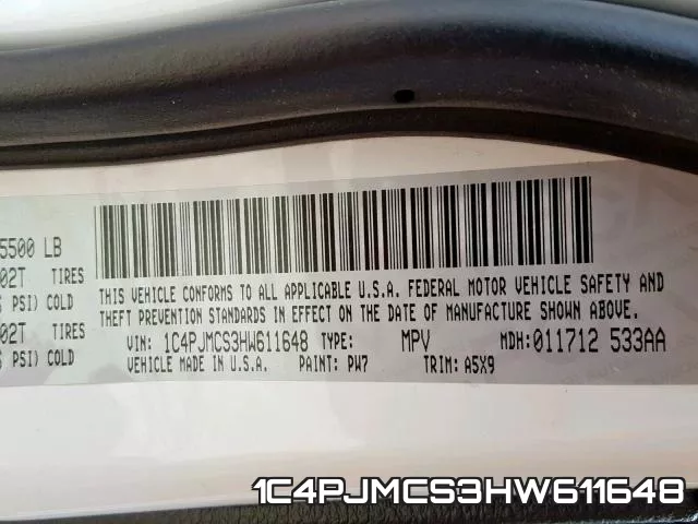 1C4PJMCS3HW611648 фото 2