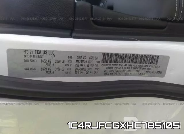 1C4RJFCGXHC785105 фото 10