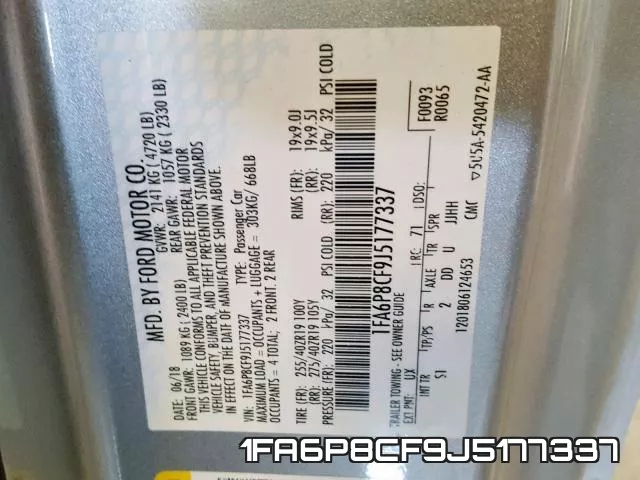 1FA6P8CF9J5177337 фото 2