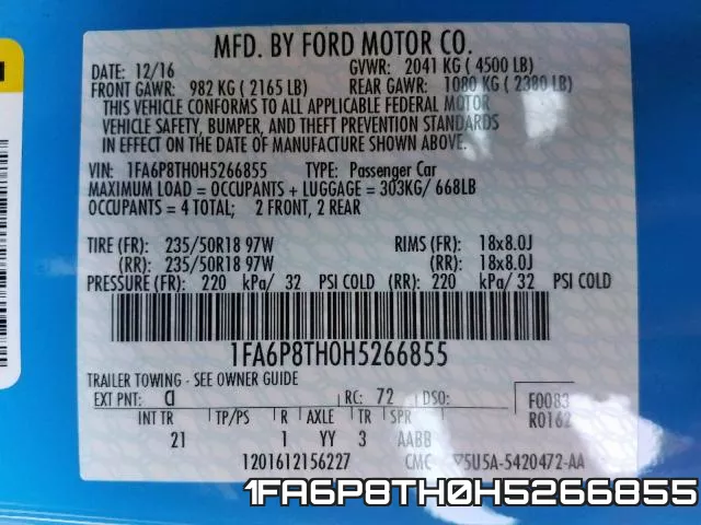 1FA6P8TH0H5266855 фото 2