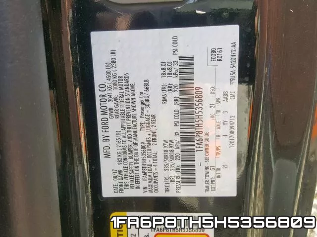 1FA6P8TH5H5356809 фото 2