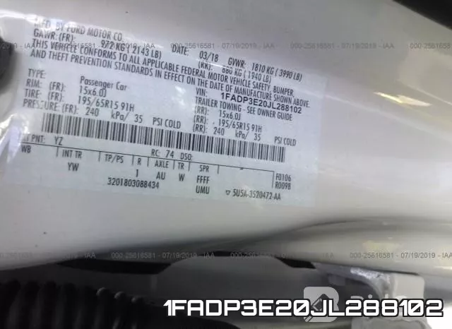 1FADP3E20JL288102 фото 10
