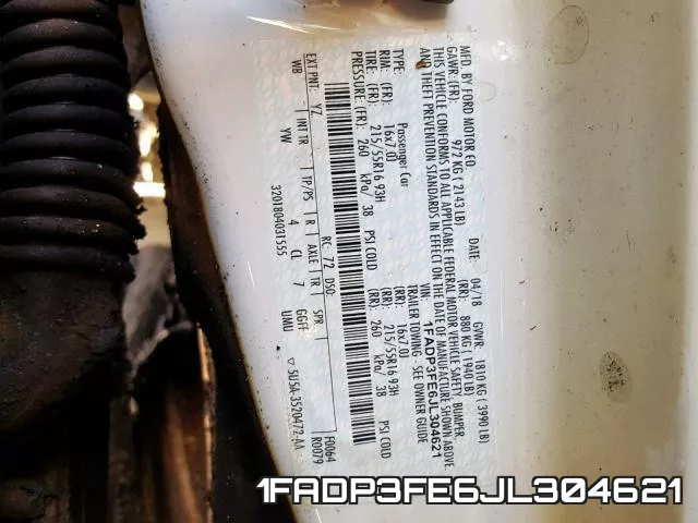1FADP3FE6JL304621 фото 2