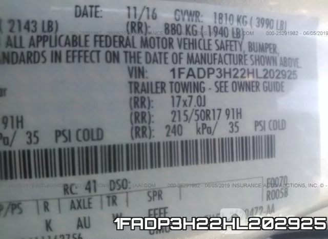 1FADP3H22HL202925 фото 10