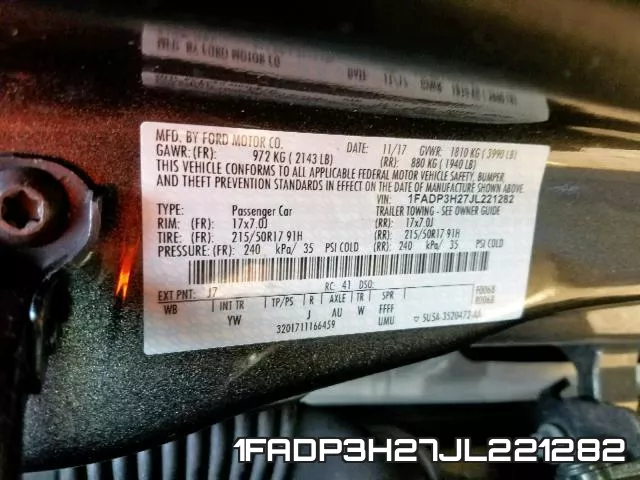 1FADP3H27JL221282 фото 2