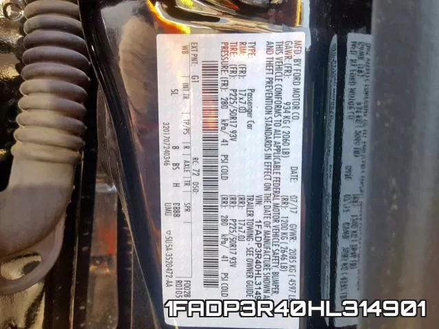 1FADP3R40HL314901 фото 2