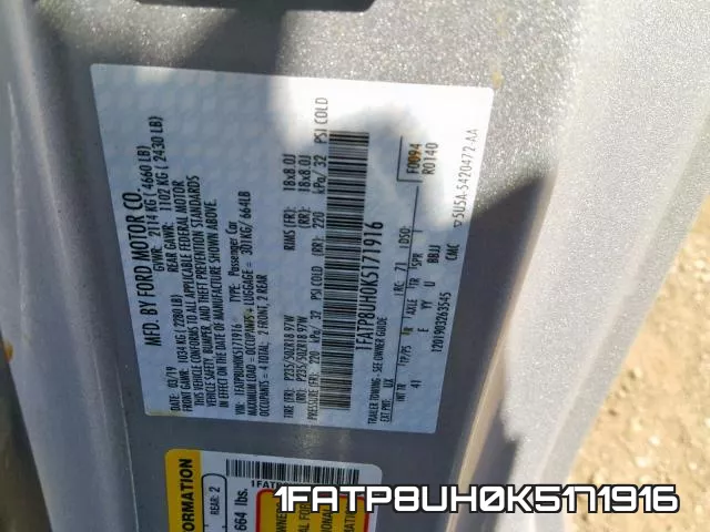 1FATP8UH0K5171916 фото 2