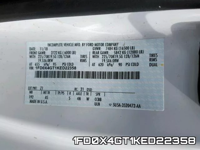 1FD0X4GT1KED22358 фото 2