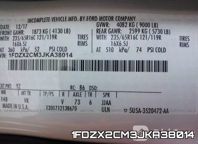 1FDZX2CM3JKA38014 фото 10