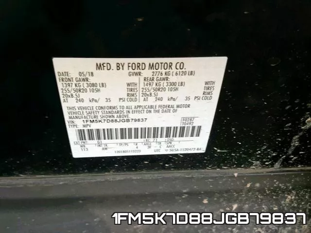 1FM5K7D88JGB79837 фото 2