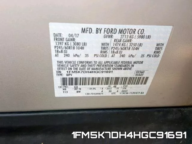 1FM5K7DH4HGC91691 фото 2