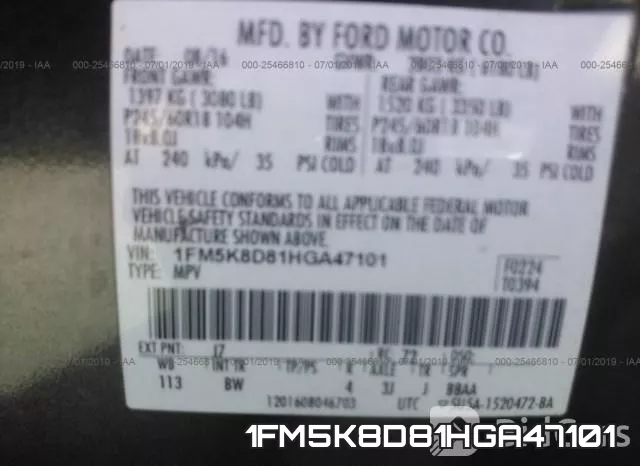 1FM5K8D81HGA47101 фото 10