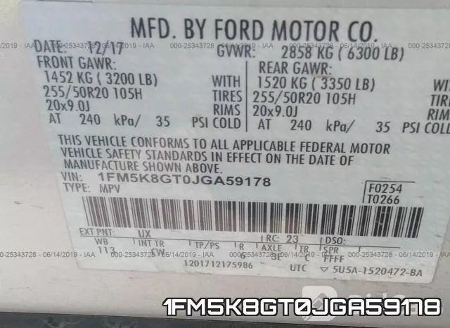 1FM5K8GT0JGA59178 фото 10