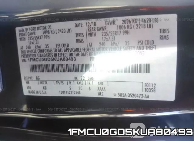 1FMCU0GD5KUA80493 фото 10