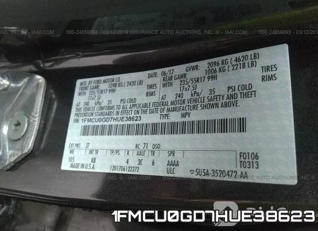 1FMCU0GD7HUE38623 фото 10
