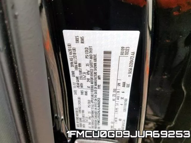 1FMCU0GD9JUA69253 фото 2