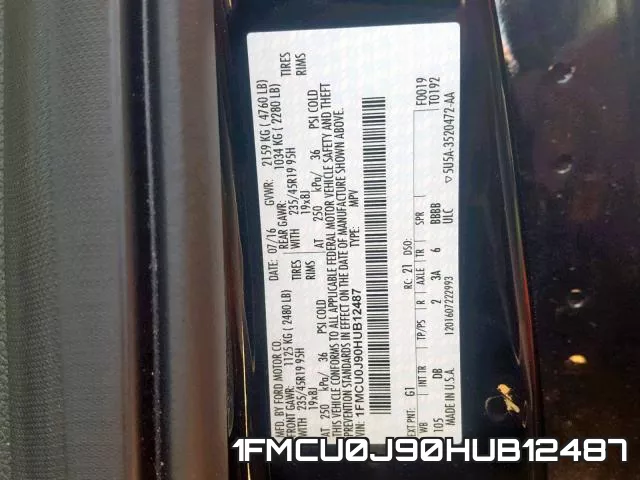 1FMCU0J90HUB12487 фото 2
