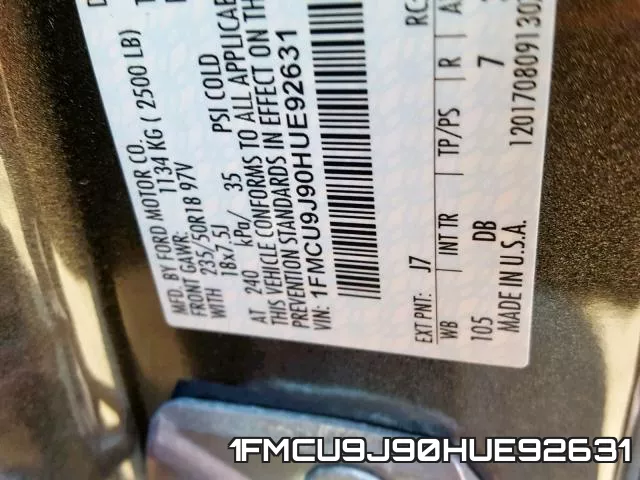 1FMCU9J90HUE92631 фото 2