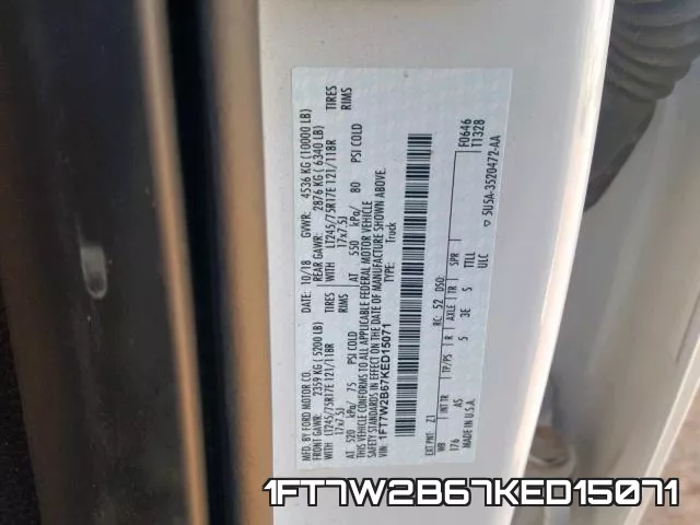 1FT7W2B67KED15071 фото 2