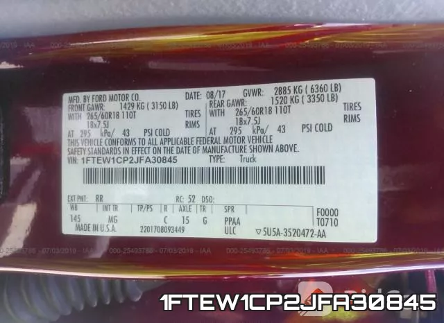 1FTEW1CP2JFA30845 фото 10