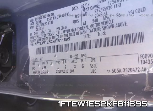 1FTEW1E52KFB11695 фото 10