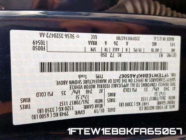 1FTEW1EB8KFA65067 фото 2
